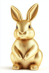Fototapeta premium 3D gold rabbit isolated