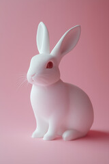 Fototapeta premium 3D white rabbit isolated on a solid color background