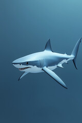 Fototapeta premium Shark swimming in the ocean isolated