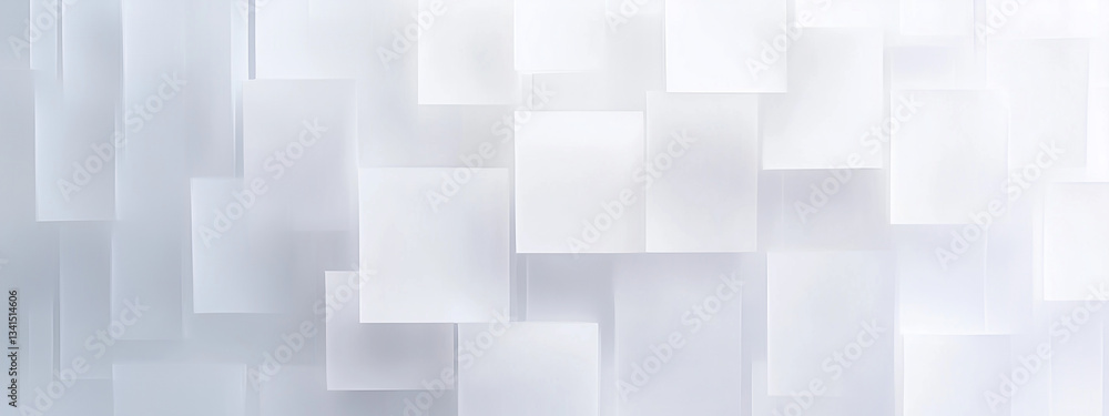 Poster minimalist 3d geometric background with layered translucent rectangles in soft tones
