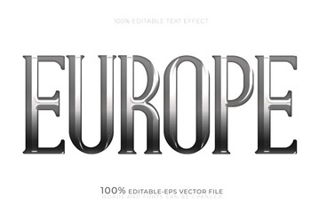 europe silver text effect