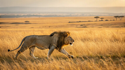lion in the savannah