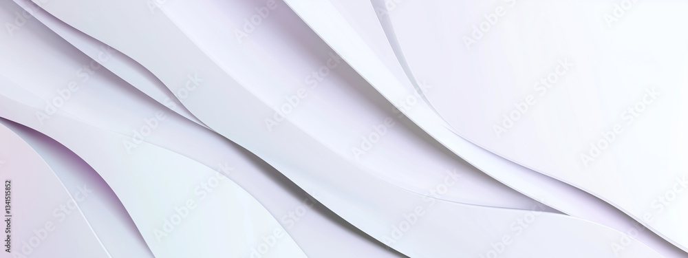Poster minimalist 3d geometric background with flowing abstract waves and soft colors