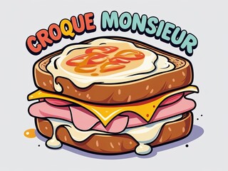 Delicious Croque Monsieur Sandwich Illustration