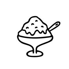 シンプルなかき氷のイラスト素材