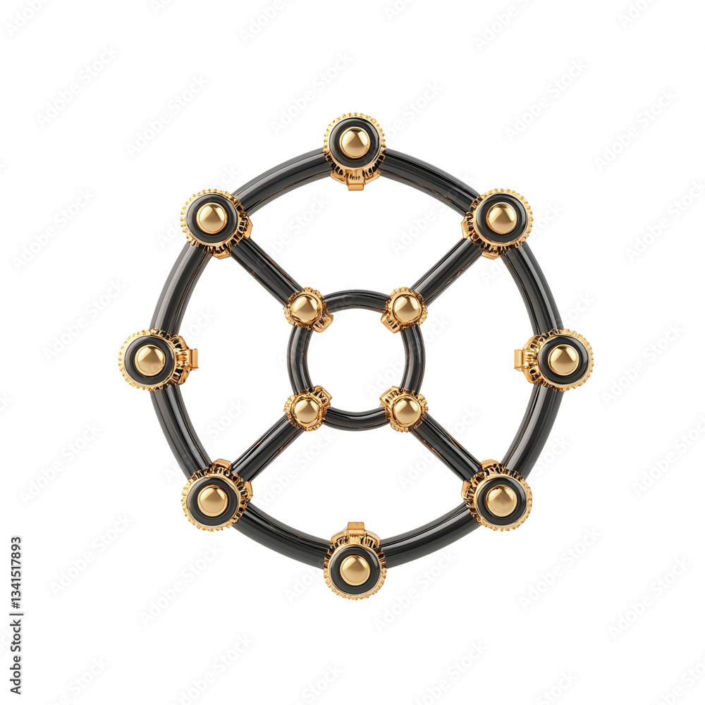 Poster abstract geometric pattern with circles and lines. isolated on white background