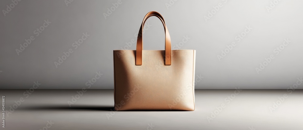 Poster stylish tote bag captured in studio lighting to showcase its design features and textural details