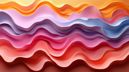 Abstract Colorful Wave Pattern Background Vibrant Hues of Pink Orange and Purple in a Seamless