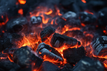 Smoldering burning coals background