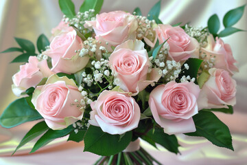 Obraz premium pink roses bouquet