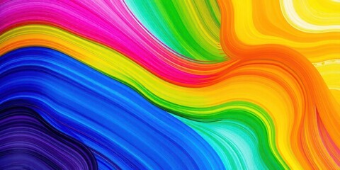 Obraz premium Abstract vibrant multicolored stripes background, artistic paint strokes, summer, acrylic