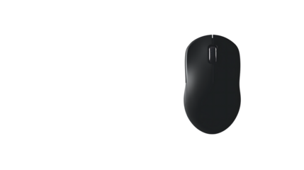 A black computer mouse isolated on white background PNG.AI GENERATED
