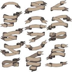 Ribbons collection. Ribbon banner vector art. Ribbons and banners. Flat ribbons. Set of Ribbons and banner. Banner illustration. Set of banner. Set of scroll ribbon, vintage. blank