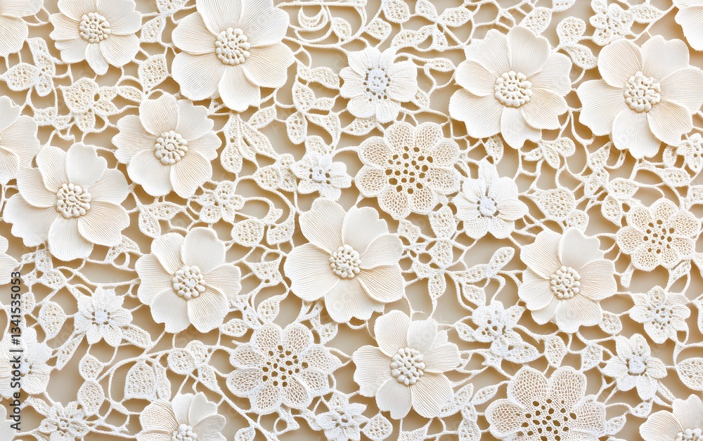 Poster elegant lace-like filigree patterns in a victorian-style design with soft metallic highlights