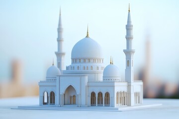 Fototapeta premium Miniature model of a mosque displaying architectural design features