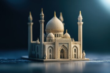 Fototapeta premium Miniature model of a mosque displaying architectural design features