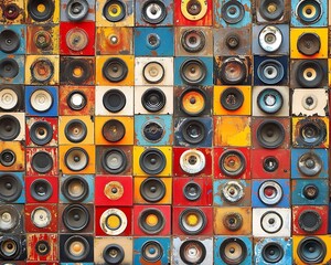 Colorful Speaker Wall Art Mosaic.