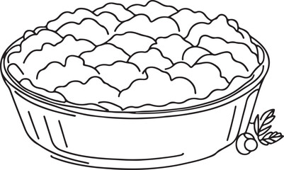 Detailed Line Drawing of Shepherd’s Pie