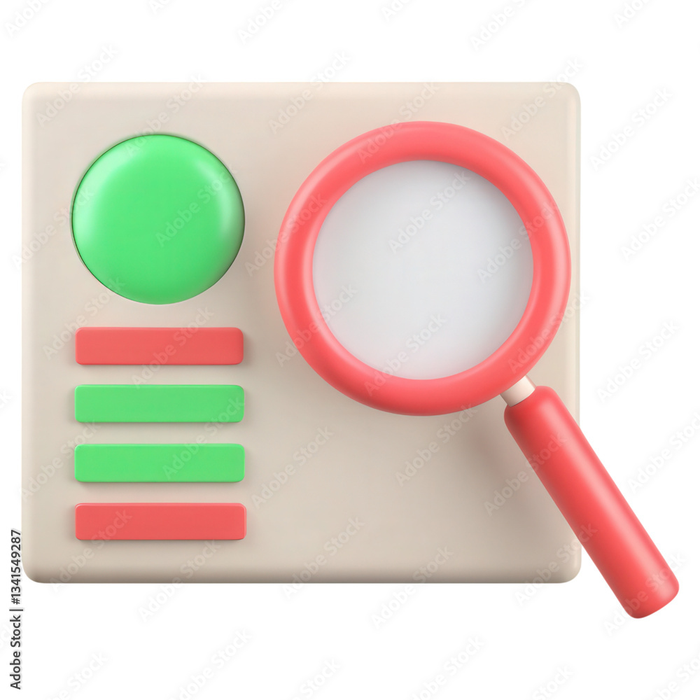 Poster a magnifying glass over a digital id representing the concept of online identity and verification.