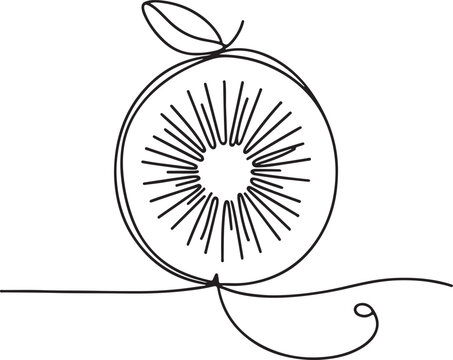 recommend clip art: Minimalist Line Art of a Kiwi Fruit
