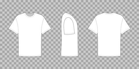 Long sleeve tshirt front and side back view isolated. Casual sports shirt unisex for everyday wear and sports