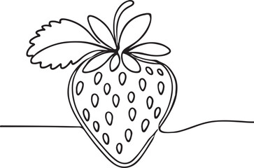 Delicate Line Drawing of a Fresh Strawberry