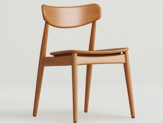 Fototapeta premium Scandinavian Compact Dining Chair with Sleek Wooden Design