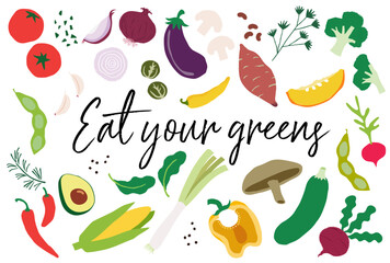 Vegetable Elements illustrations - Colorful collection	