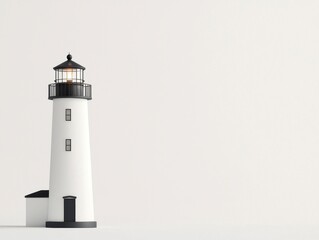 Elegant Minimalist Lighthouse on Soft Matte Background