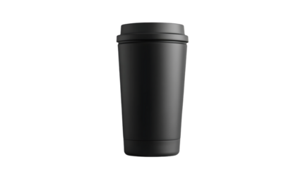 Black matte coffee cup or tumbler on black background