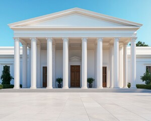 Obraz premium Grand Classical Building with Large Columns under Clear Sky