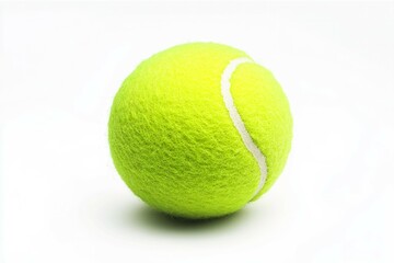 Bright green tennis ball on white background. Neural network AI generated
