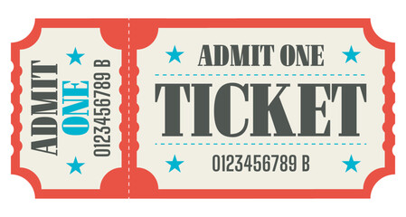 Retro ticket vector template. Concert, party or festival ticket design template. Vector illustration. Keep this coupon.	