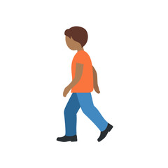 Walking Person Emoji (Dark Skin, Orange Shirt)
