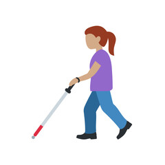 Blind Person Walking
