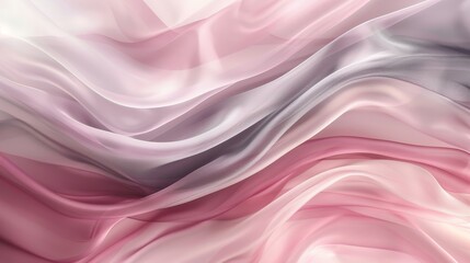 Obraz premium Luxurious abstract background of soft pink and grey satin waves for text and design elements