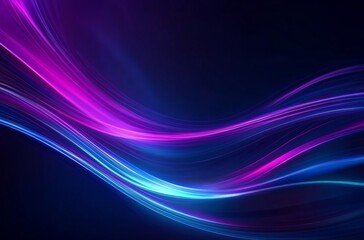 Abstract background with glowing blue and purple lines on a dark background, vector illustration, high-resolution photography, extremely detailed