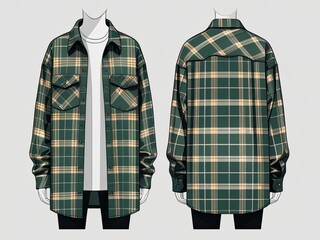 Classic Green Plaid Flannel Shirt Design