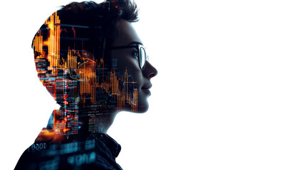 AI Driven Market Prediction for Traders in Stock Photography Isolate on Transparent Background, cutout, png