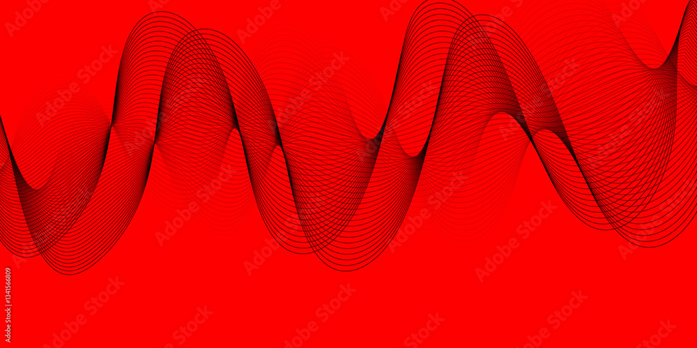 Poster red abstract background. abstract vector background with waves .wave element for design. digital fre