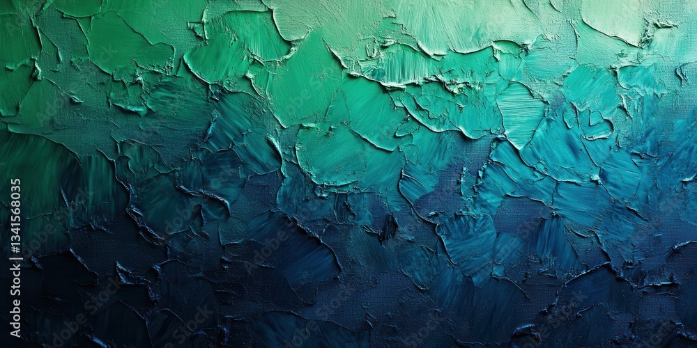 Aufkleber oceanic depths: an abstract artwork using thick layers of textured paint that capture the visual dep