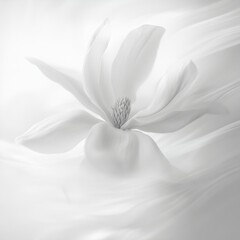 Obraz premium Delicate magnolia blossom on flowing white fabric