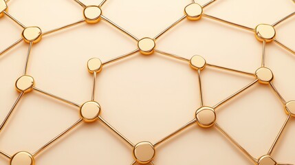 Interconnected Network: A modern and abstract representation of an intricate network, featuring golden nodes linked by delicate lines.