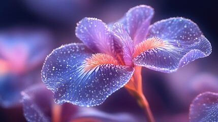 Dew-Kissed Iris: A Symphony of Purple and Pink