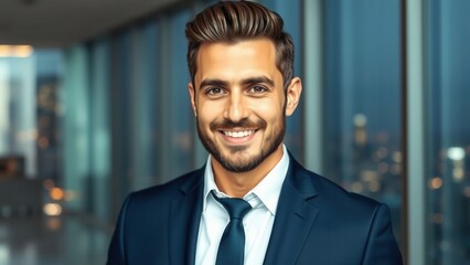 Fototapeta premium Smiling businessman in suit
