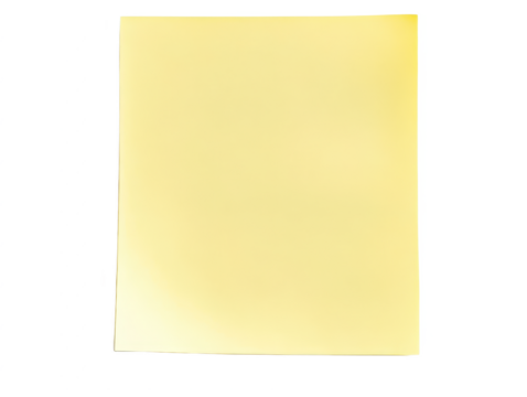 Blank Yellow Note Paper on White Background for Creative Design, Stationery, Office Supplies, Business Notes, and Personal Use Projects