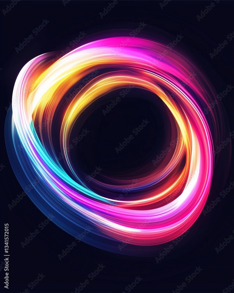 Poster abstract energy vortex: a vibrant vortex of colorful light streaks, creating a dynamic and captivati