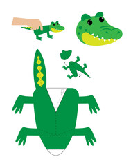 Crocodile paper toy.