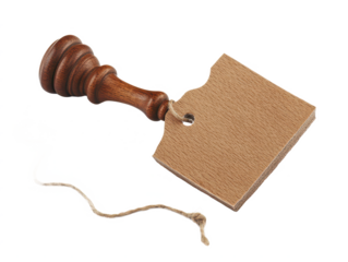 Wooden Stamp with Blank Badge for Personalization and Creative Crafts, Ideal for Business Branding, School Projects, or Handmade Gifts