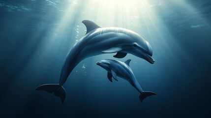 Fototapeta premium dolphin in the sea